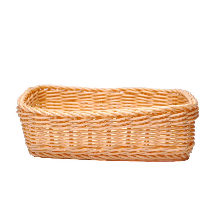 Корзина для хлеба прямоуг. 23*15*6,5 см. бежевая полиротанг MGprof /1/60/ — Бизнес Пром