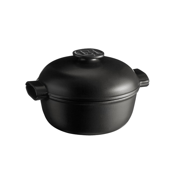 Кастрюля 4,0 л. керам. d=27,0 см. h=20 см. с крышкой (индукция) графитовая Emile Henry /1/ — Бизнес Пром