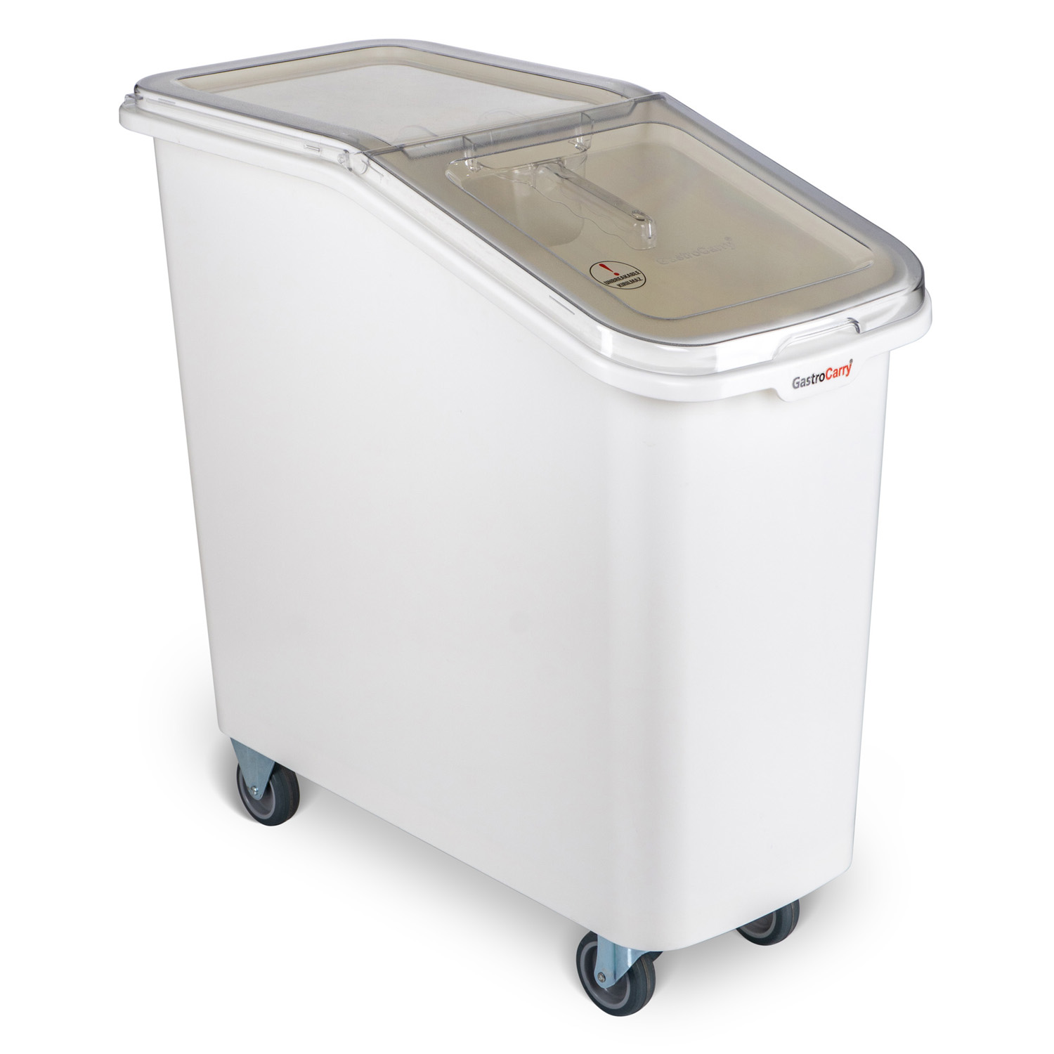 Контейнер для сыпучих продуктов  82 л 340*720*710 мм. (-40°C /+70°C) п/п на колесах, с совком, белый GP /1/4/ — Бизнес Пром