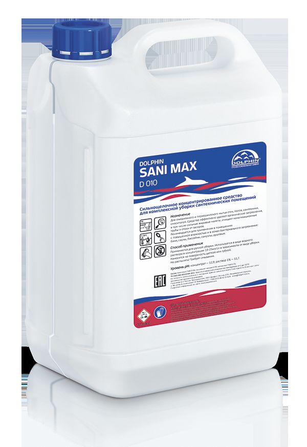 Средство моющее для сантехники и туалетов 5 л. сильнощелочное ph 13 Sani Max /1/3/ — Бизнес Пром