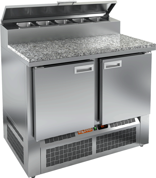 СТОЛ ДЛЯ ПИЦЦЫ HICOLD PZE2-11/GN (1/6H) КАМЕНЬ (R290) — Бизнес Пром